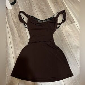 Tiger mist brown lace dress
